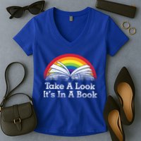 Take A Look, It's In A Book Women's V-Neck T-Shirt