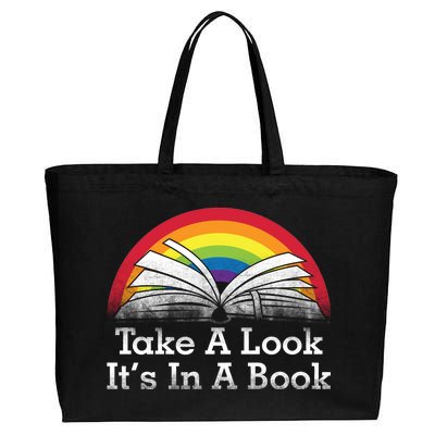 Take A Look, It's In A Book Cotton Canvas Jumbo Tote