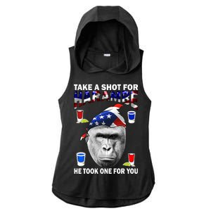 Take A Shot For Harambe Ladies PosiCharge Tri-Blend Wicking Draft Hoodie Tank