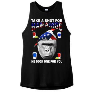 Take A Shot For Harambe Ladies PosiCharge Tri-Blend Wicking Tank