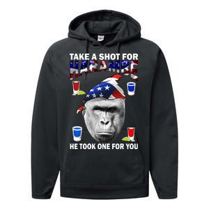 Take A Shot For Harambe Performance Fleece Hoodie