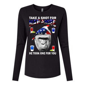 Take A Shot For Harambe Womens Cotton Relaxed Long Sleeve T-Shirt