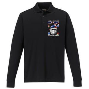 Take A Shot For Harambe Performance Long Sleeve Polo