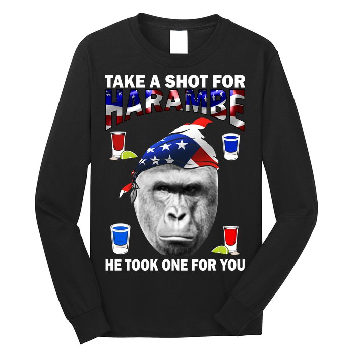 Take A Shot For Harambe Long Sleeve Shirt