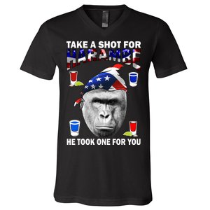 Take A Shot For Harambe V-Neck T-Shirt