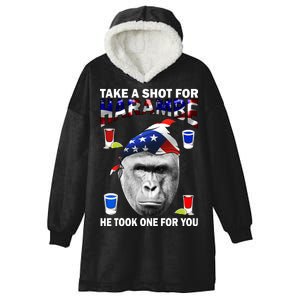 Take A Shot For Harambe Hooded Wearable Blanket