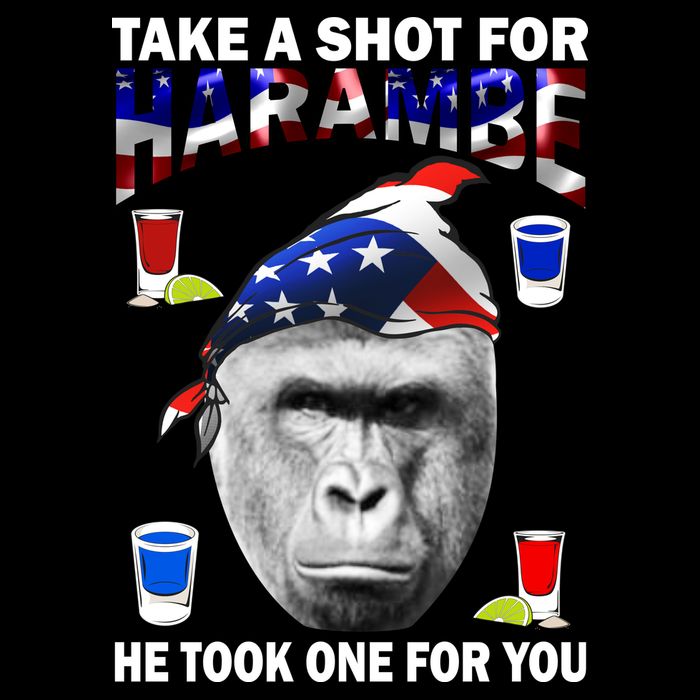 Take A Shot For Harambe Drawstring Bag