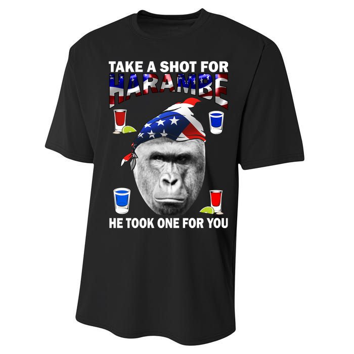 Take A Shot For Harambe Performance Sprint T-Shirt