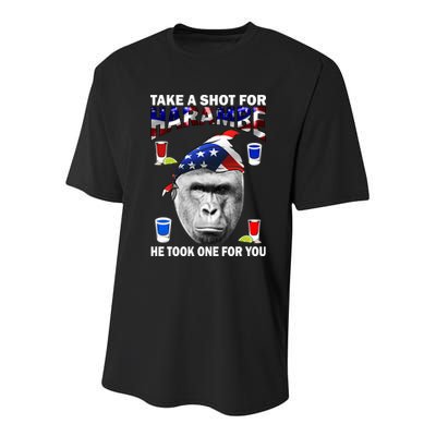 Take A Shot For Harambe Youth Performance Sprint T-Shirt
