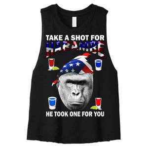 Take A Shot For Harambe Women's Racerback Cropped Tank