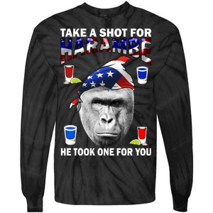 Take A Shot For Harambe Tie-Dye Long Sleeve Shirt