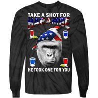 Take A Shot For Harambe Tie-Dye Long Sleeve Shirt