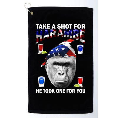 Take A Shot For Harambe Golf Towel