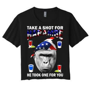 Take A Shot For Harambe Women's Crop Top Tee