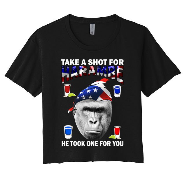 Take A Shot For Harambe Crop Top