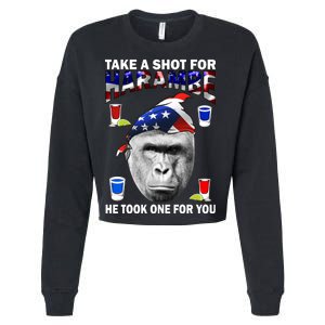 Take A Shot For Harambe Cropped Pullover Crew