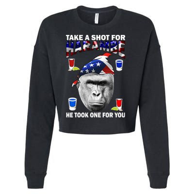 Take A Shot For Harambe Cropped Pullover Crew