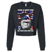 Take A Shot For Harambe Cropped Pullover Crew