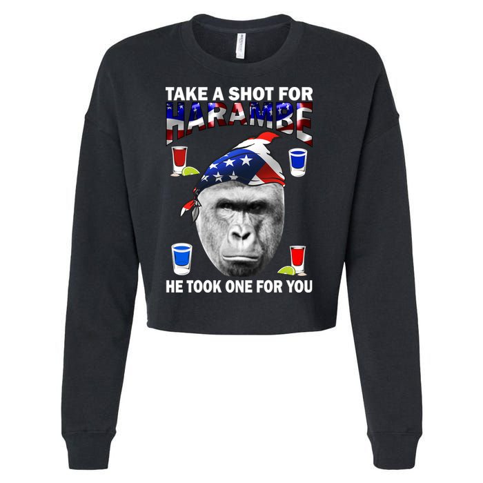 Take A Shot For Harambe Cropped Pullover Crew