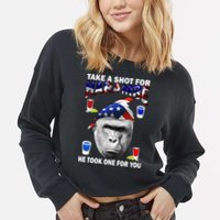 Take A Shot For Harambe Cropped Pullover Crew