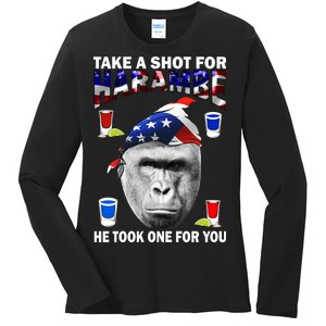 Take A Shot For Harambe Ladies Long Sleeve Shirt