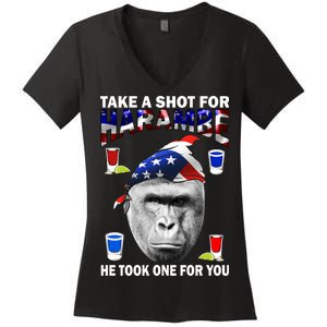 Take A Shot For Harambe Women's V-Neck T-Shirt