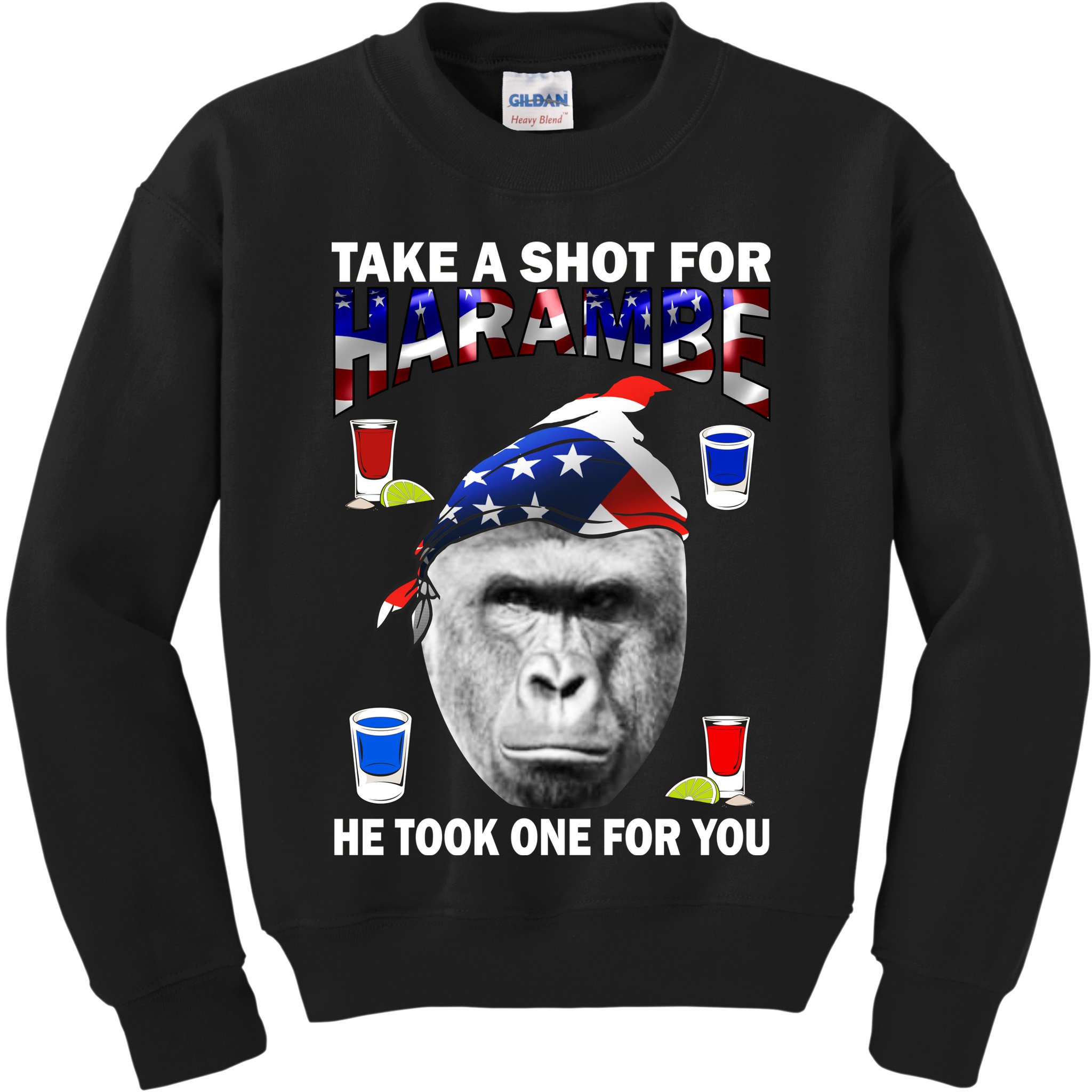 Take A Shot For Harambe Kids Sweatshirt