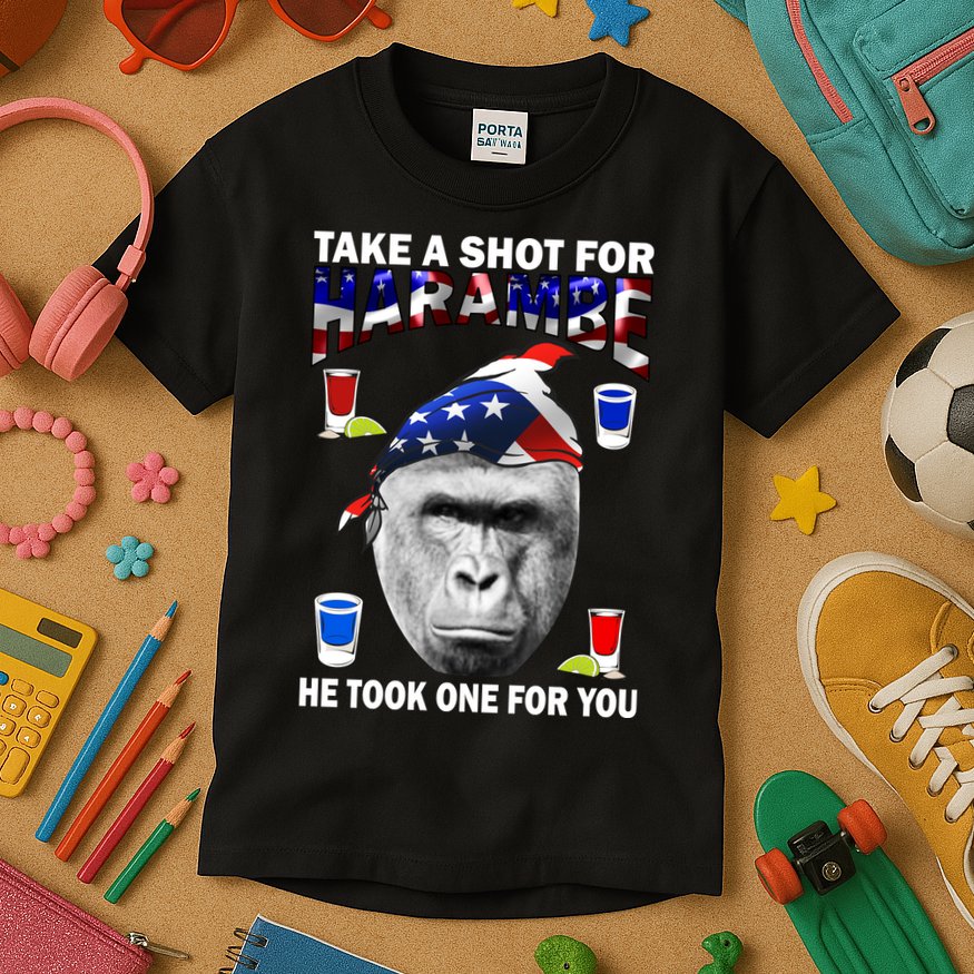 Take A Shot For Harambe Kids T-Shirt
