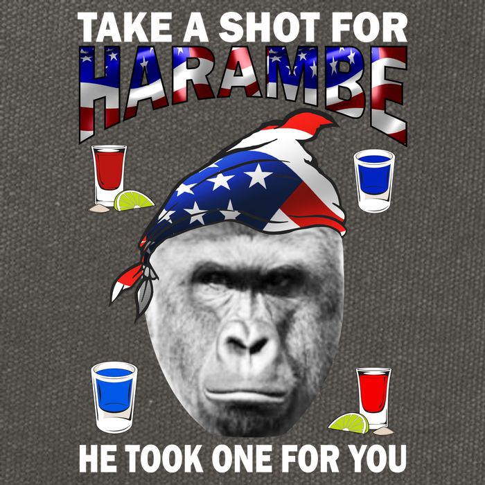 Take A Shot For Harambe Cotton Canvas Backpack