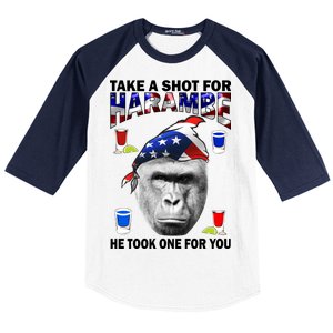 Take A Shot For Harambe Baseball Sleeve Shirt