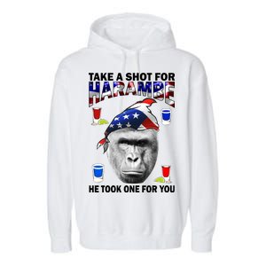 Take A Shot For Harambe Garment-Dyed Fleece Hoodie