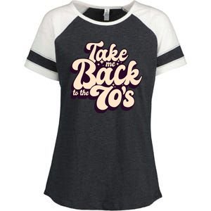 Take Me Back To The 70s Enza Ladies Jersey Colorblock Tee