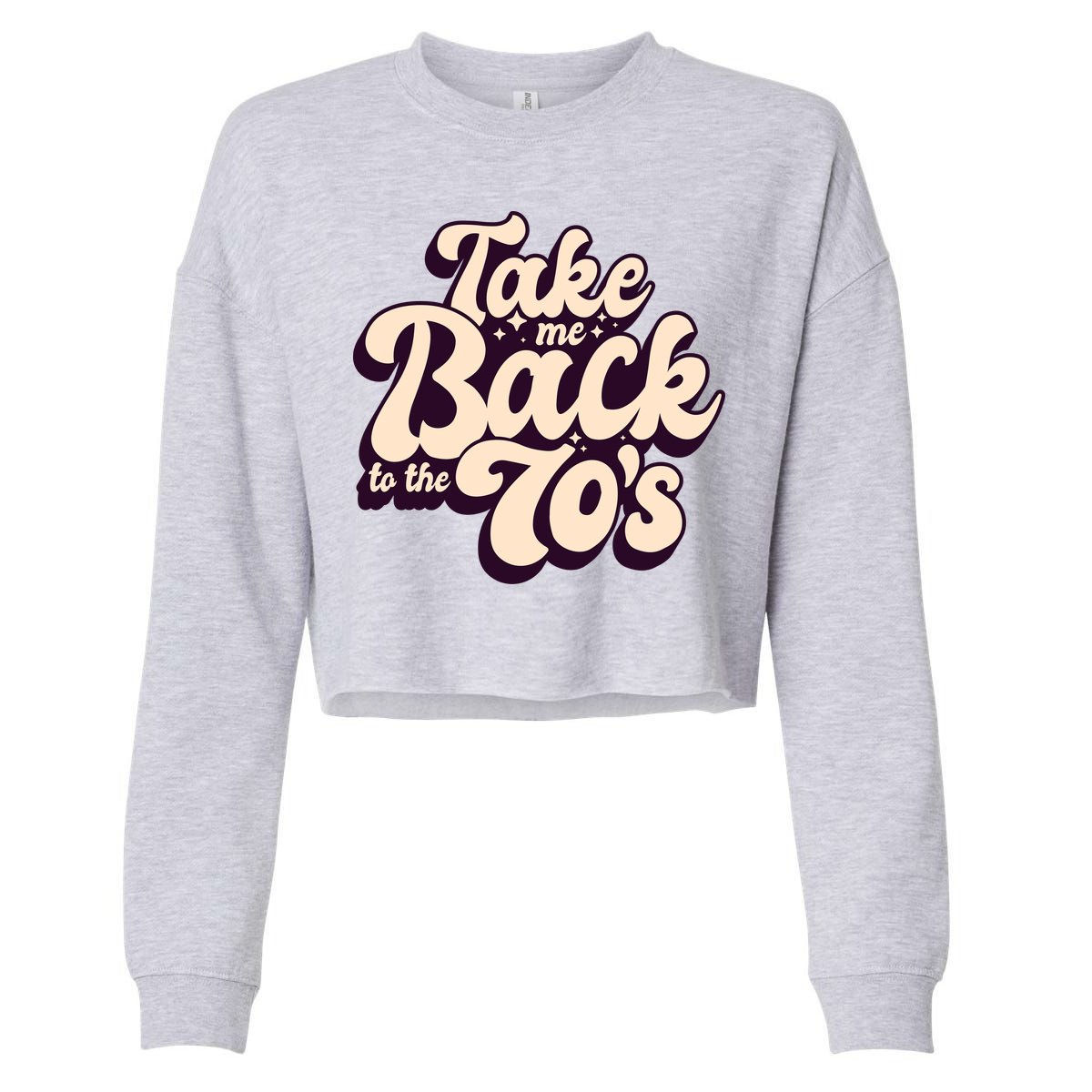 Take Me Back To The 70s Cropped Pullover Crew