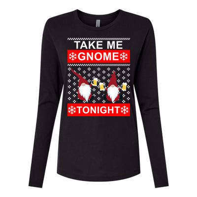 Take Me Gnome Tonight Ugly Christmas Womens Cotton Relaxed Long Sleeve T-Shirt