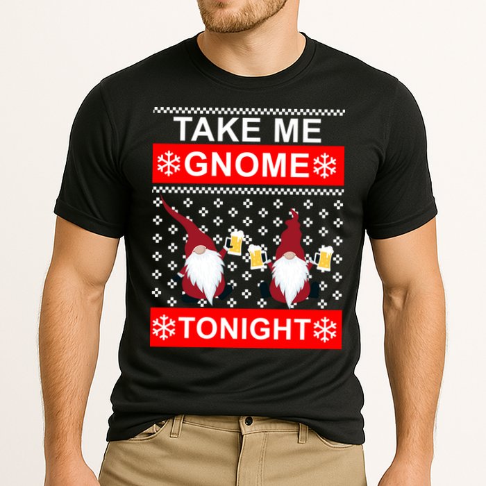 Take Me Gnome Tonight Ugly Christmas Cooling Performance Crew T-Shirt