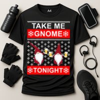 Take Me Gnome Tonight Ugly Christmas Cooling Performance Crew T-Shirt