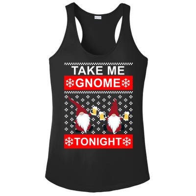 Take Me Gnome Tonight Ugly Christmas Ladies PosiCharge Competitor Racerback Tank