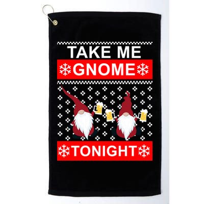Take Me Gnome Tonight Ugly Christmas Golf Towel