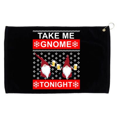 Take Me Gnome Tonight Ugly Christmas Grommeted Golf Towel