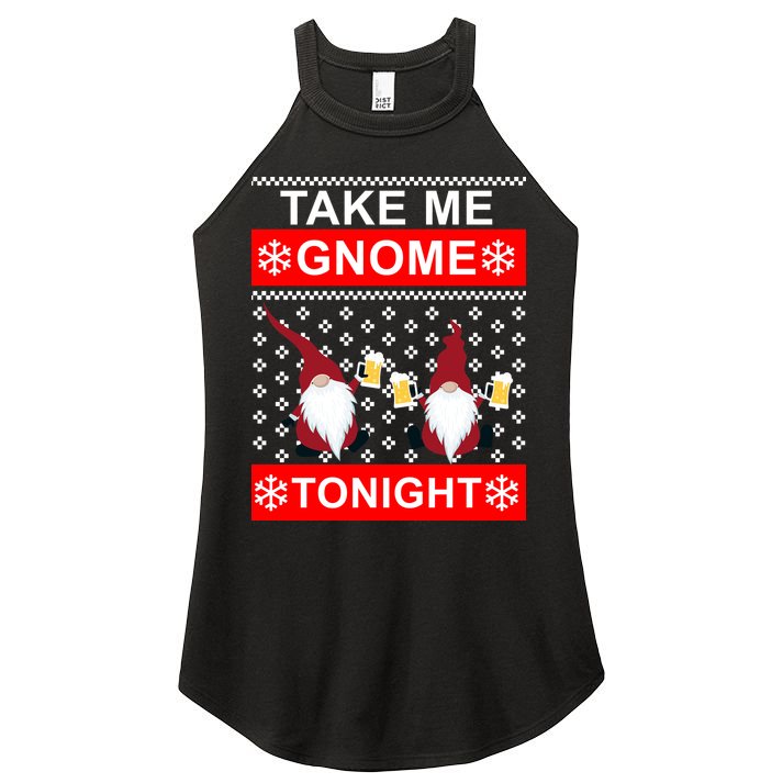 Take Me Gnome Tonight Ugly Christmas Women's Perfect Tri Rocker Tank
