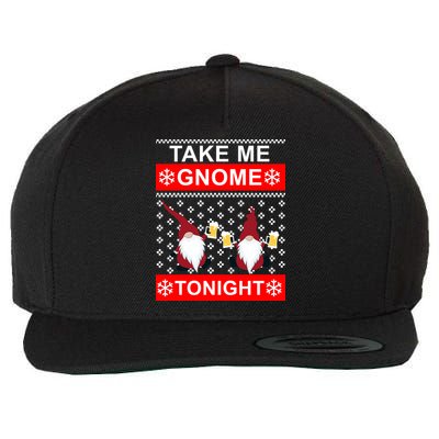 Take Me Gnome Tonight Ugly Christmas Wool Snapback Cap