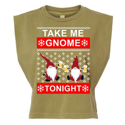 Take Me Gnome Tonight Ugly Christmas Garment-Dyed Women's Muscle Tee