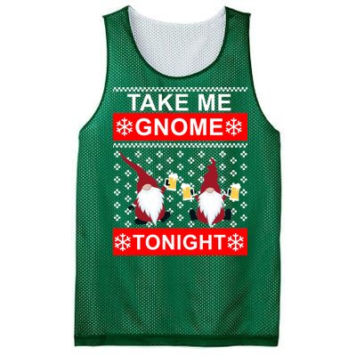 Take Me Gnome Tonight Ugly Christmas Mesh Reversible Basketball Jersey Tank