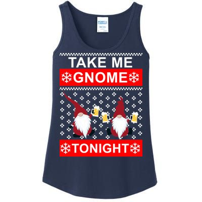 Take Me Gnome Tonight Ugly Christmas Ladies Essential Tank