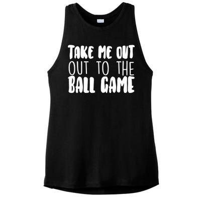 Take Me Out To The Ball Game Ladies PosiCharge Tri-Blend Wicking Tank