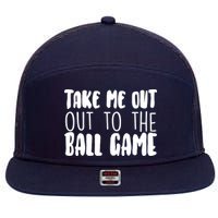 Take Me Out To The Ball Game 7 Panel Mesh Trucker Snapback Hat