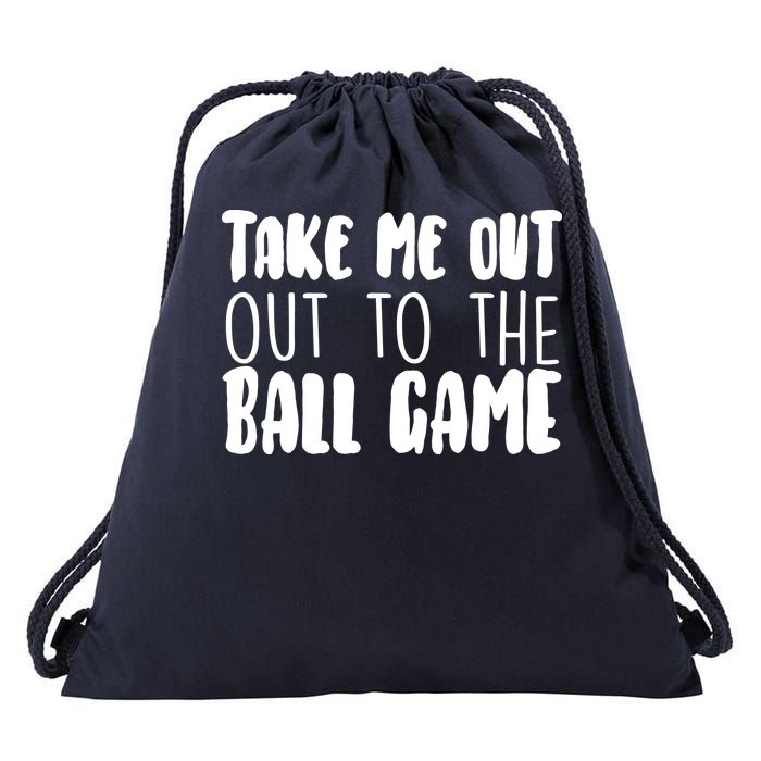 Take Me Out To The Ball Game Drawstring Bag