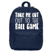 Take Me Out To The Ball Game 16 in Basic Backpack