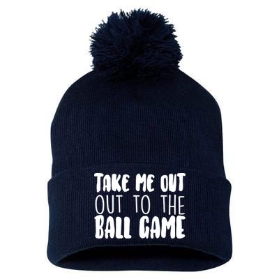 Take Me Out To The Ball Game Pom Pom 12in Knit Beanie