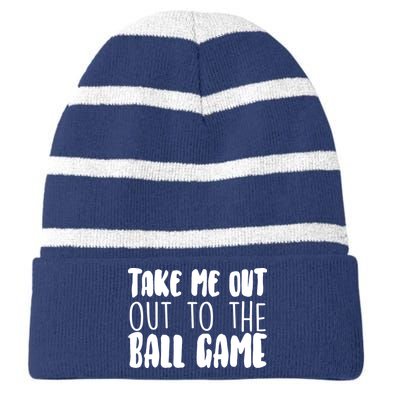 Take Me Out To The Ball Game Striped Beanie with Solid Band